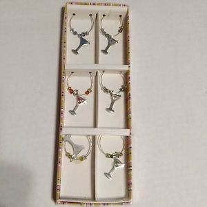 New 6 PK Wine Glass Charms
